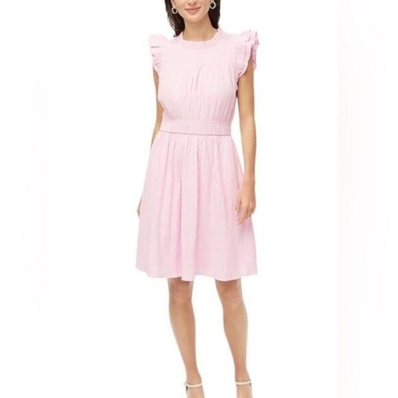 J. Crew Guaze Lilac Pink Flutter Sleeve Dress Size 2XL - Picture 1 of 9